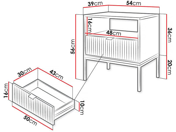 HABITAT ET JARDIN - Table de chevet en bois "Tunis" - Blanche - large
