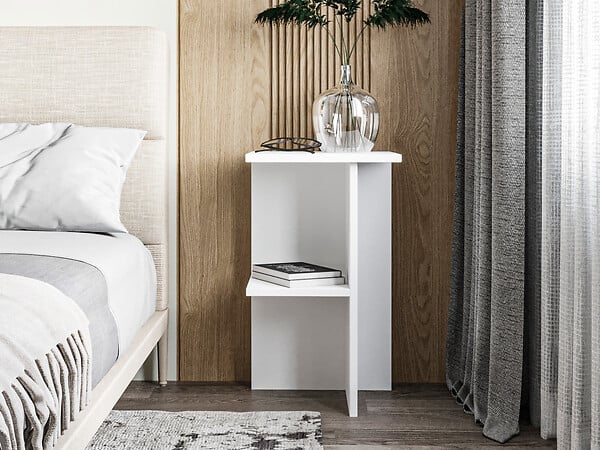 HABITAT ET JARDIN - Table de chevet en bois "Leray" - 36 x 36 x 60 cm - Blanc - large