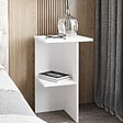 HABITAT ET JARDIN - Table de chevet en bois "Leray" - 36 x 36 x 60 cm - Blanc - vignette