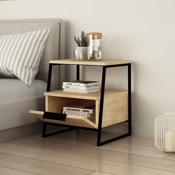 HABITAT ET JARDIN - Table de chevet en bois "Pal" 45 x 40 x 50 cm - Chêne - large