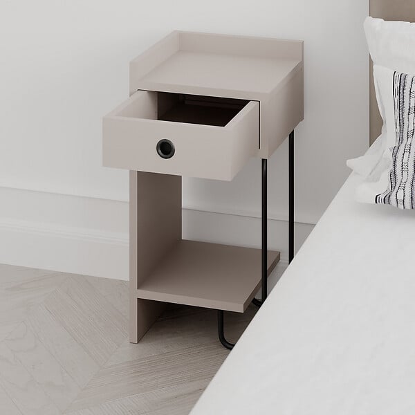HABITAT ET JARDIN - Table de chevet en bois "Sirius" - 32 x 30 x 61 cm - Moka clair - large