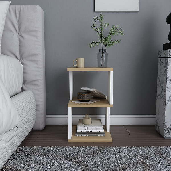 HABITAT ET JARDIN - Table de chevet en bois "Carter" - 30 x 30 x 49 cm - Beige - large