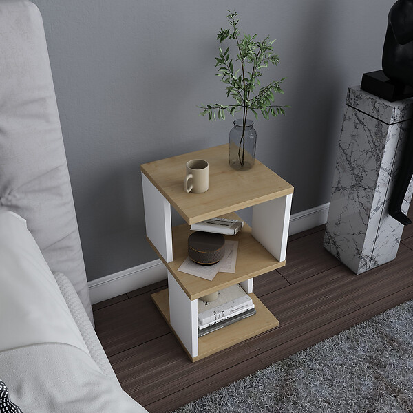 HABITAT ET JARDIN - Table de chevet en bois "Carter" - 30 x 30 x 49 cm - Beige - large