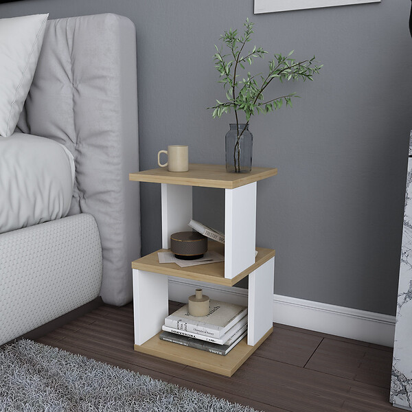 HABITAT ET JARDIN - Table de chevet en bois "Carter" - 30 x 30 x 49 cm - Beige - large