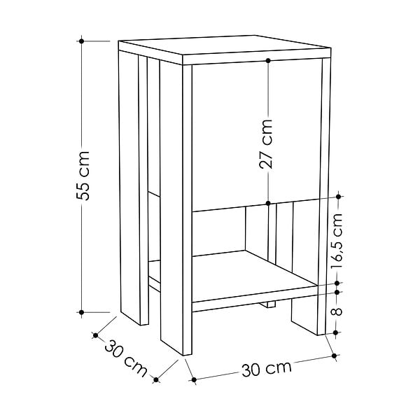 HABITAT ET JARDIN - Table de chevet en bois "Ema" 30 x 30 x 55 cm - Chêne - large