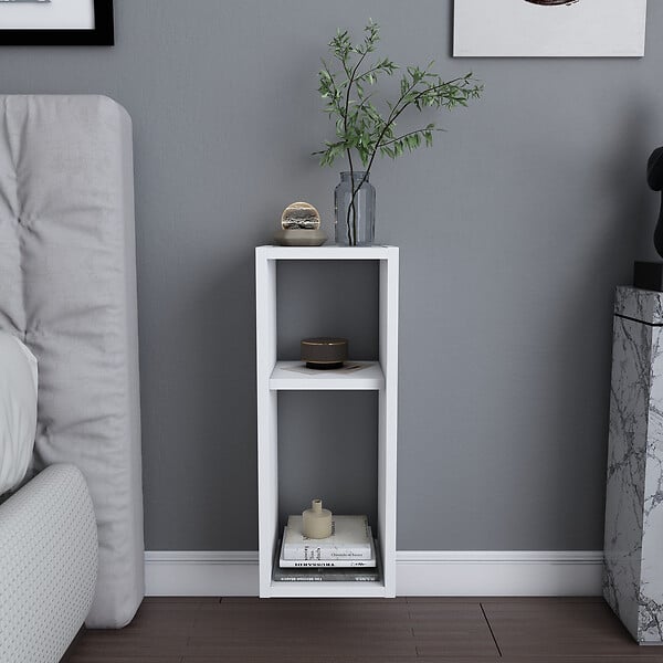 HABITAT ET JARDIN - Table de chevet en bois "Sault" - 23 x 22 x 60 cm - Blanc - large