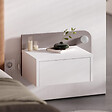 HABITAT ET JARDIN - Table de chevet avec ampoule en bois "Dotta" - 52 x 30 x 28 cm - Blanc - vignette