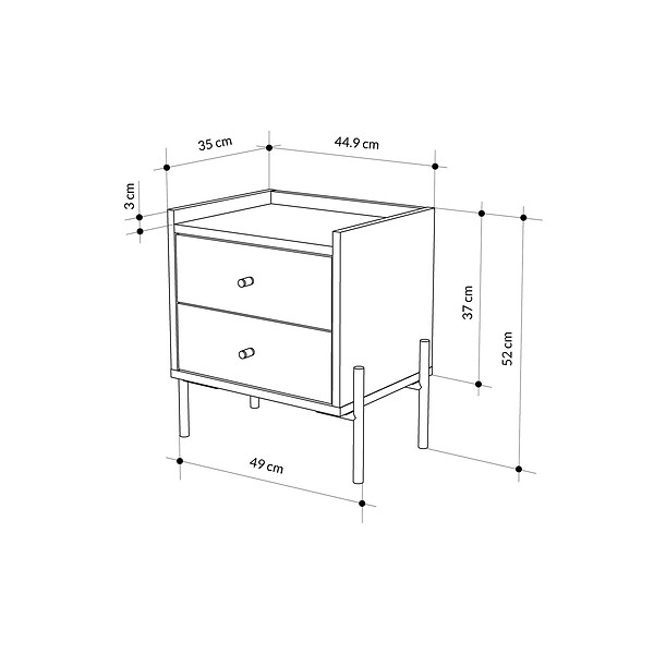 HABITAT ET JARDIN - Table de chevet en bois "Malta" - 45 x 35 x 52 cm - Marron clair - large