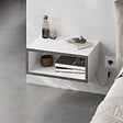 HABITAT ET JARDIN - Table de chevet avec éclairage LED en bois "Brik" - 45 x 30 x 18 cm - Blanc - vignette