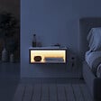 HABITAT ET JARDIN - Table de chevet avec éclairage LED en bois "Brik" - 45 x 30 x 18 cm - Blanc - vignette