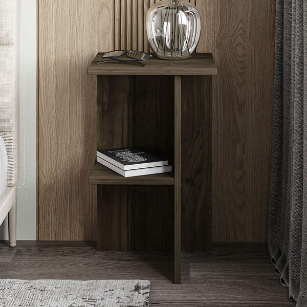 HABITAT ET JARDIN - Table de chevet en bois "Leray" - 36 x 36 x 60 cm - Marron - large