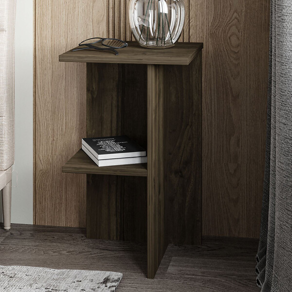 HABITAT ET JARDIN - Table de chevet en bois "Leray" - 36 x 36 x 60 cm - Marron - large