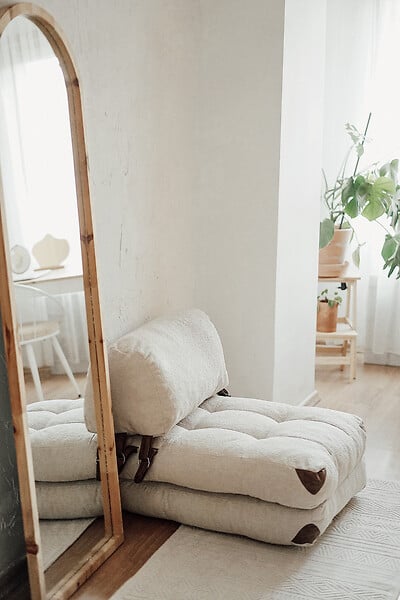 HABITAT ET JARDIN - Fauteuil-lit en tissu "Fold" - 80 x 60 x 70 cm - Crème - large