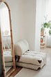 HABITAT ET JARDIN - Fauteuil-lit en tissu "Fold" - 80 x 60 x 70 cm - Crème - vignette