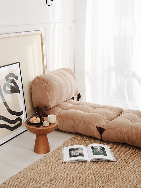 HABITAT ET JARDIN - Fauteuil-lit en tissu "Fold" - 80 x 60 x 70 cm - Marron - large