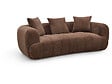 HABITAT ET JARDIN - Canapé droit style bubble en tissu texturé "La Fayette" - 3 places - Marron - vignette
