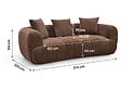 HABITAT ET JARDIN - Canapé droit style bubble en tissu texturé "La Fayette" - 3 places - Marron - vignette