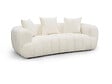HABITAT ET JARDIN - Canapé droit style bubble en tissu texturé "La Fayette" - 3 places - Crème - vignette