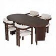 HABITAT ET JARDIN - Ensemble Table et Chaises (5 Pièces) en bois "Meridia 4" - 180 x 90 x 75 cm - Blanc - vignette