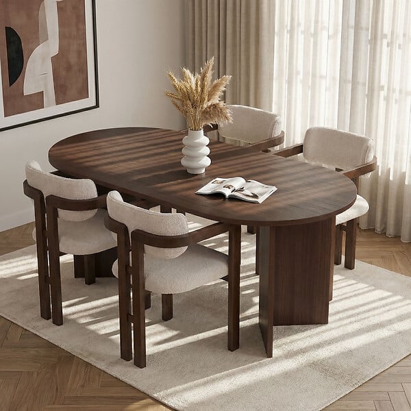 HABITAT ET JARDIN - Ensemble Table et Chaises (5 Pièces) en bois "Meridia 4" - 180 x 90 x 75 cm - Blanc - large