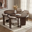 HABITAT ET JARDIN - Ensemble Table et Chaises (5 Pièces) en bois "Meridia 4" - 180 x 90 x 75 cm - Blanc - vignette