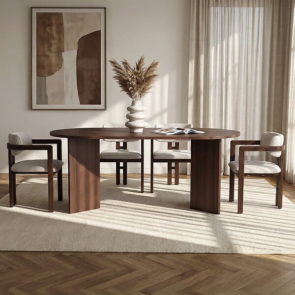 HABITAT ET JARDIN - Ensemble Table et Chaises (5 Pièces) en bois "Meridia 4" - 180 x 90 x 75 cm - Blanc - large