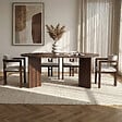 HABITAT ET JARDIN - Ensemble Table et Chaises (5 Pièces) en bois "Meridia 4" - 180 x 90 x 75 cm - Blanc - vignette