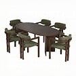 HABITAT ET JARDIN - Ensemble Table et Chaises (7 Pièces) en bois "Meridia 6" - 180 x 90 x 75 cm - Vert - vignette