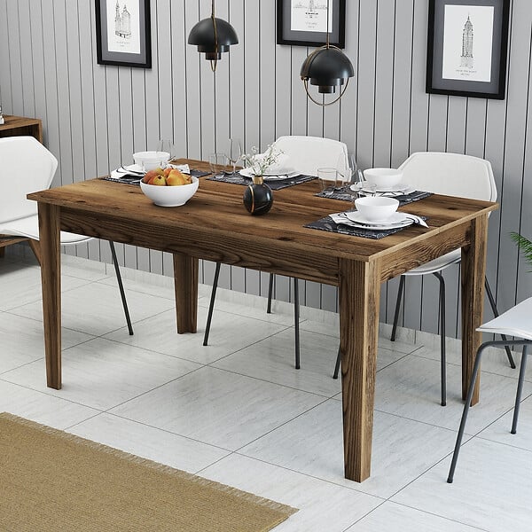 HABITAT ET JARDIN - Table de repas en bois "Milan500" - 145 x 88 x 75 cm - Marron - large