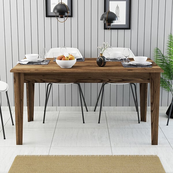 HABITAT ET JARDIN - Table de repas en bois "Milan500" - 145 x 88 x 75 cm - Marron - large