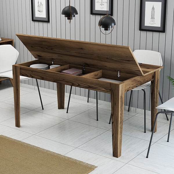HABITAT ET JARDIN - Table de repas en bois "Milan500" - 145 x 88 x 75 cm - Marron - large