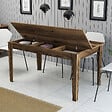 HABITAT ET JARDIN - Table de repas en bois "Milan500" - 145 x 88 x 75 cm - Marron - vignette