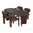 HABITAT ET JARDIN - Ensemble Table et Chaises (5 Pièces) en bois "Meridia 4" - 180 x 90 x 75 cm - Marron - vignette