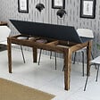 HABITAT ET JARDIN - Table de repas en bois "Milan500" - 145 x 88 x 75 cm - Gris anthracite - vignette