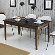HABITAT ET JARDIN - Table de repas en bois "Milan500" - 145 x 88 x 75 cm - Noir - vignette