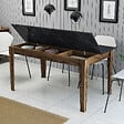 HABITAT ET JARDIN - Table de repas en bois "Milan500" - 145 x 88 x 75 cm - Noir - vignette