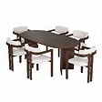 HABITAT ET JARDIN - Ensemble Table et Chaises (7 Pièces) en bois "Meridia 6" - 180 x 90 x 75 cm - Blanc - vignette