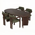 HABITAT ET JARDIN - Ensemble Table et Chaises (5 Pièces) en bois "Meridia 4" - 180 x 90 x 75 cm - Vert - vignette