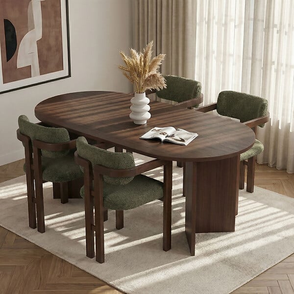 HABITAT ET JARDIN - Ensemble Table et Chaises (5 Pièces) en bois "Meridia 4" - 180 x 90 x 75 cm - Vert - large