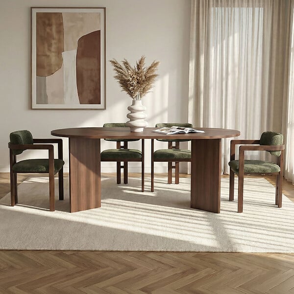 HABITAT ET JARDIN - Ensemble Table et Chaises (5 Pièces) en bois "Meridia 4" - 180 x 90 x 75 cm - Vert - large
