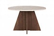 HABITAT ET JARDIN - Table à manger en bois "Virella" - 120 x 120 x 75 cm - Travertin - vignette