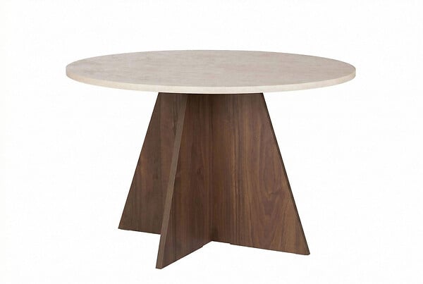 HABITAT ET JARDIN - Table à manger en bois "Virella" - 120 x 120 x 75 cm - Travertin - large