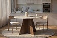 HABITAT ET JARDIN - Table à manger en bois "Virella" - 120 x 120 x 75 cm - Travertin - vignette