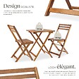 TECTAKE - Ensemble de bistrot marron pliable résistant aux intempéries pour 2 personnes en bois d'acacia huilé et acier galvanisé - vignette