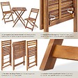 TECTAKE - Ensemble de bistrot marron pliable résistant aux intempéries pour 2 personnes en bois d'acacia huilé et acier galvanisé - vignette