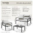 TECTAKE - Ensemble de salon Göteborg avec table gris clair - vignette