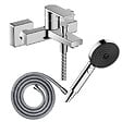 HANSGROHE - Pack mitigeur bain mécanique Vernis Shape C2 + Flexible Metaflex + Pommeau Pulsify Select EcoSmart 105 3jets chromé - vignette
