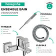 HANSGROHE - Pack mitigeur bain douche mécanique Vernis Shape C2 + Flexible Isiflex + Pommeau Pulsify E 100 EcoSmart chromé - vignette
