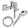 HANSGROHE - Pack mitigeur bain douche mécanique Vernis Shape C2 + Flexible Designflex + Pommeau Croma Select E EcoSmart blanc/chromé - vignette