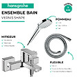 HANSGROHE - Pack mitigeur bain douche mécanique Vernis Shape C2 + Flexible Designflex + Pommeau Croma Select E EcoSmart blanc/chromé - vignette